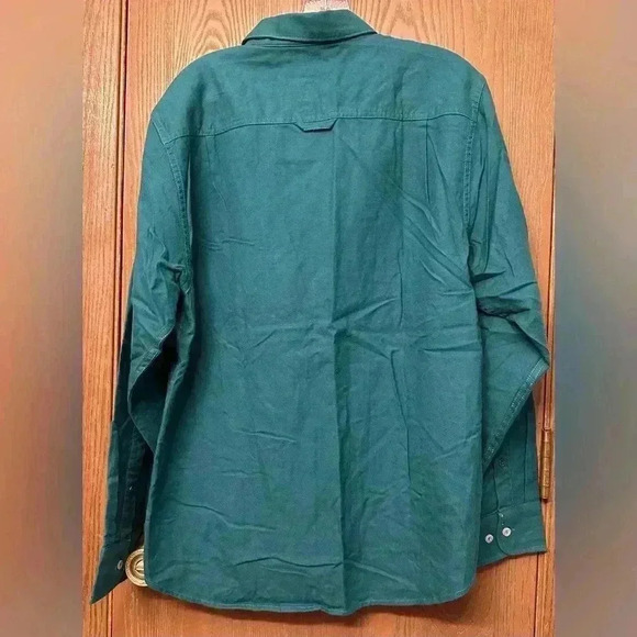 NEW Tommy Bahama Bonfire Beach Flannel Shirt - Deep Sea Teal Size Medium - Picture 8 of 11